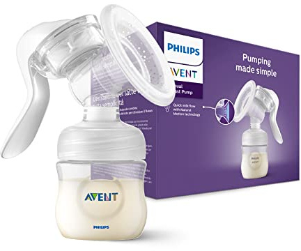 Philips AVENT Handmilchpumpe - einfaches Abpumpen, mit Natural-Motion Technologie, BPA-frei (Modell SCF430/01) Transparent