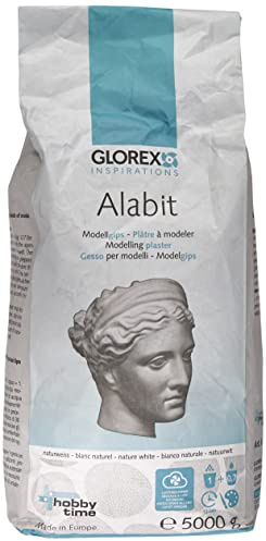 Glorex 6 2608 430 - Alabit Gießmasse naturweiß, hochwertiger Modelliergips, 5000 g