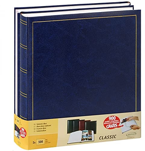 2 Stück Foto-Alben, traditionell, Jumbo 100 Seiten für 500 Fotos 10 x 15 – Blau