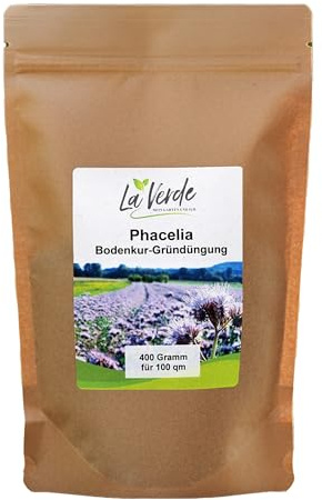 La Verde MEIN GARTEN UND ICH. Phacelia Samen 400g für 100m², Bienenfreund, Bodenkur, einjährige Gründüngung, Saatgut ohne Gentechnik