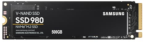 Samsung 980 NVMe M.2 SSD, 1 TB, PCIe 3.0, 3.500 MB/s Lesen, 3.000 MB/s Schreiben, Interne SSD für Gaming und Alltagsanwendungen, MZ-V8V1T0BW