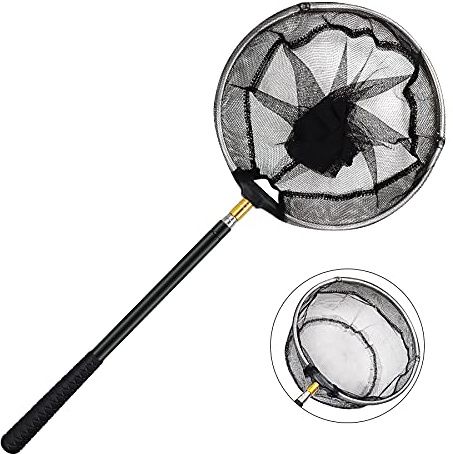 Dreamark Heavy Duty Pool Skimmer Netz mit Edelstahl-Teleskopstange Professionelle 1.5 Meter Poolkescher Kescher Pool für die Reinigung Schwimmbad, Whirlpools, Aquarium, Gartenteich, Fischteich
