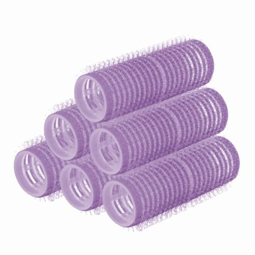 PARSA Beauty selbsthaftende Lockenwickler (⌀ 21 mm/Lila / 6 Stück) – Haarwickler für Locken – Praktische Klettwickler für stylische Frisuren – Hair Rollers Haftwickler