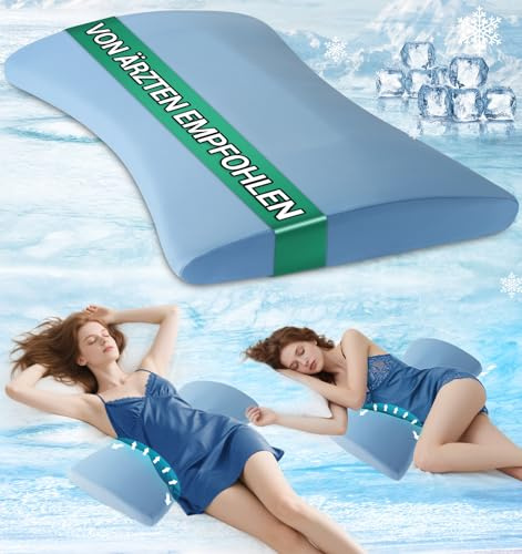 Hypuno Orthopädisches Lendenkissen Ergonomische Rücken- & Lordosenstütze aus Memory-Schaum für Bett & Sofa – Entlastung im unteren Rücken– Kühlender, Abnehmbarer Waschbarer Bezug, Kissen-Vorlagen