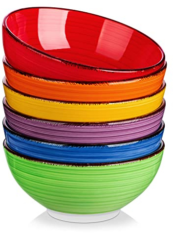 vancasso Suppenschalen Steinzeug, BONITA 6-teiliges Schüsselset, Salatschüssel, Pastaschalen, Schalen Set, Mehrfarbig