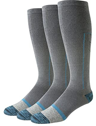 Amazon Essentials Herren Kniestrümpfe aus Baumwolle mit Abgestufter Kompression, 3er Pack