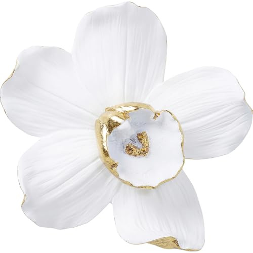 Kare Design Wandobjekt Orchid, Weiß, 25x24x7 cm, Wandschmuck, Deko Objekt, Wohnaccessoire, Dekoration, Blüten Motiv, handgefertigt, Wohnzimmer