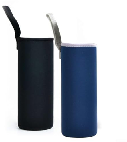2 Stück Scuba Stoff-Flaschenhüllen Thermoschutz für 550 ml Trinkflaschen (550 ml grau)