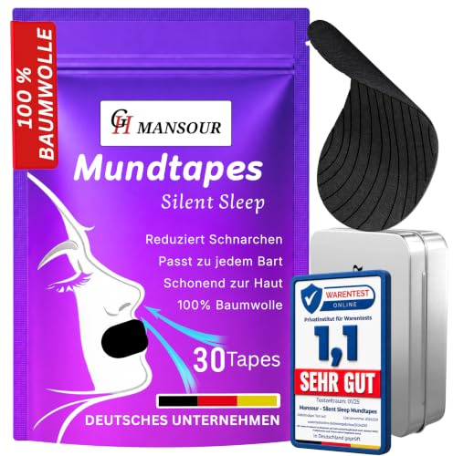 30× Premium Mundpflaster Medizinische Latexfreie Anti Schnarch zum Schlafen | Sicherer Halt, Atmungsaktiv, Schnarch Stopper, Bessere Nasenatmung, Besserer Schlaf