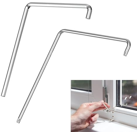 2 Stück Fenster Einstellwerkzeug Set, Gebogener Sechskant 4 mm und Torx TX15, für Einstellung von Fenstern und Balkontüren, Einstellschlüssel Fenster, für Vielseitige Justierung von Fensterbeschlägen