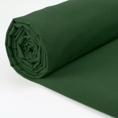 A-Express 100% Baumwollstoff - 150 cm (60 Zoll) Breit – Uni Baumwoll stoff Meterware - Ideal für Patchwork, Nähen, Vorhang, Futter, Bettwäsche, Schneiderei, Kissenbezüge - Dunkelgrün 0.5 Meter
