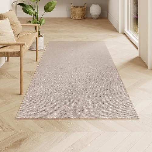 SONGMICS HOME Wohnzimmerteppich, Waschbar, rutschfest, 80 x 150 x 0,5 cm | Teppich Flur, Faltbar mit Tasche, für Schlafzimmer, Kamelbraun, Verina Kollektion TAR097K01