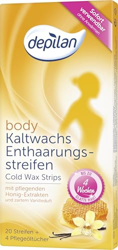 Waxing Streifen depilan Kaltwachsstreifen body waxing, 2er Pack (2 x 20 Streifen)