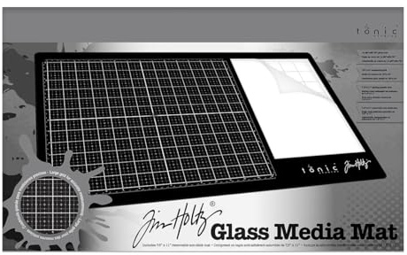 Tim Holtz Glas-Medienunterlage, Schwarz