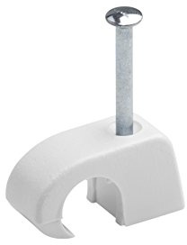 Meister Express-Schelle 7 - 11 mm - weiß - 50 Stück im praktischen Set - Zur Fixierung von Kabeln & Leitungen - Inkl. vormontiertem Nagel / Haftclips / Kabelschellen / Nagelschellen / 7454150