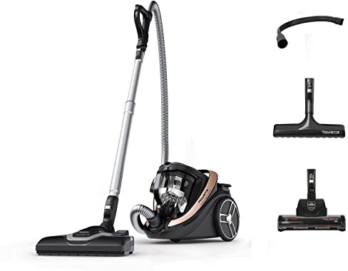 Rowenta Silence Force Cyclonic Effitech beutelloser Bodenstaubsauger, Home und Car, hohe Saugkraft, niedriger Energieverbrauch, HEPA-Filterung, XXL-Fassungsvermögen, Schwarz-Roségold, RO7954