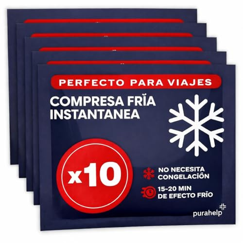 PURAHELP® Einweg Instant-Kältepacks [10er Pack] 12 x 15 cm | Druckaktivierung, keine Gefriertruhe erforderlich, für Erste Hilfe, Schwellungen, Zerrungen und Sportverletzungen