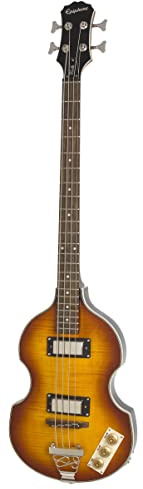 Epiphone Viola Elektrische Bass-Gitarre (Vintage Sunburst Lack, Ahorn Korpus und Hals, 30.5 Mensur)