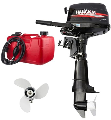 6.5HP 4 Takt Außenborder Motor Benzinmotor Außenbordmotor Wasserkühlung System Heavy Duty Boot Motor Für Aufblasbare Fischerboot, CDI Zündsystem, 123CC, 40CM/16In Short Shaft, 5000-6000r/min