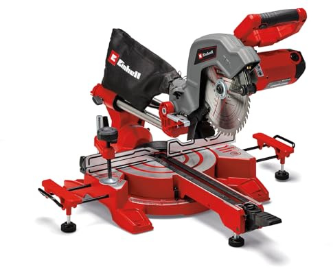 Einhell Zug-Kapp-Gehrungssäge TC-SM 216 (1600 W, max. 65 mm x 305 mm Schnitttiefe/-breite, Ø 216 mm Sägeblatt, Zugfunktion, Drehtisch mit Schnellverstellung, Laser)