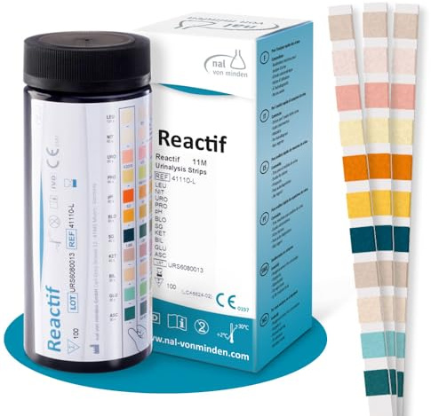 Reactif Gesundheitstest: Urintest 11 Parameter – 100 Urin Teststreifen Schnelltest mit Farbskala