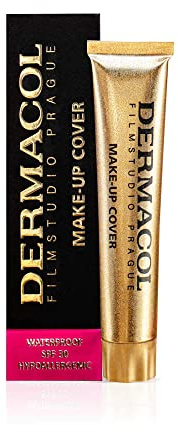 Dermacol Make-up Cover – stark deckende, wasserfeste Foundation mit LSF 30, Hellbeige-Aprikose 207, 30 g