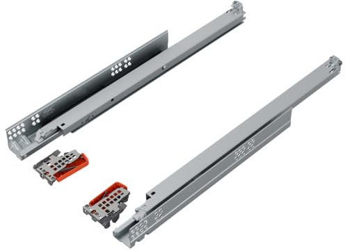 blum TANDEM Schubladenauszug 550mm Vollauszug | Unterflurführung Softclose | Schubladenschienen unsichtbar unter der Schublade | Blumotion Soft-Close | echter Vollauszug bis 30kg | Bodenmontage verzinkt