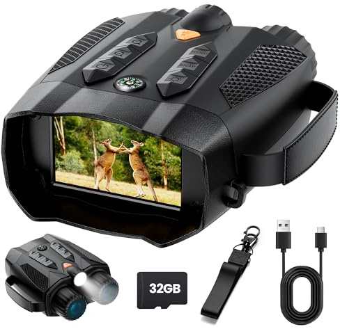 Nachtsichtgerät Jagd Militär 4K: Fernglas Nachtsichtgeräte für Camping - Infrarot Kamera 10X Digitalzoom - Elektronische Geschenke für Ehemänner/Väter/Männer - Wiederaufladbare Fernglas mit Nachtsicht