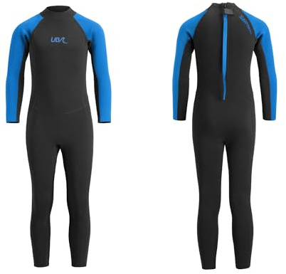 Urban Beach 2 mm Neoprenanzug für Kinder, volle Länge, Sommer-Neoprenanzug für Jungen und Mädchen, Schwarz