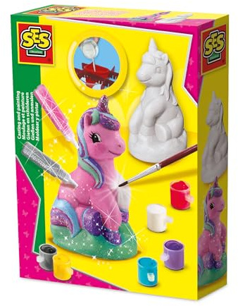 SES Creative 01299 Gips Gießen Einhorn, Fantasievolles Bastelset für Kinder