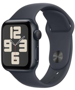 Apple Watch SE (2. Generation) GPS 40 mm Smartwatch mit Aluminiumgehäuse in Mitternacht und Sportarmband in Mitternacht (M/L). Fitness und Schlaftracker, Unfallerkennung, Herzfrequenzmesser