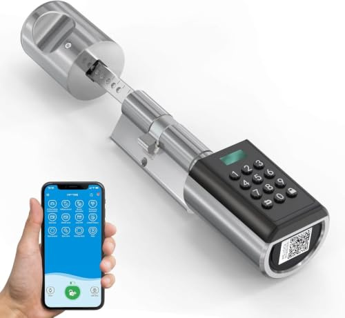 WELOCK PBL Elektronisches Türschloss Code mit App,WiFi(erfordert WIFIBOX) | Einstellbarer Elektronischer Tür-Schließzylinder 40/30mm für Türen von 50-100mm,elektronisches türschloss haustür,SmartLock