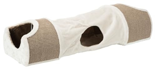 Trixie 43004 Kratztunnel, 110 × 30 × 38 cm, lichtgrau/braun/taupe