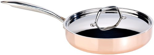 Tornwald-Schmiede Pfanne: Kupfer-Schmorpfanne mit Deckel, 24 cm (Kupferpfanne mit Deckel, Kupfer-Pfanne Induktion, Topf)