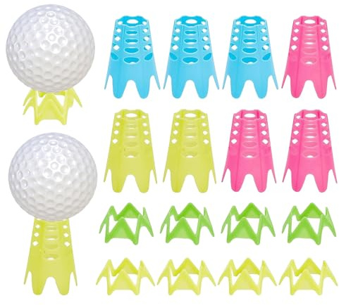 CHGCRAFT 17-teilige Golf Simulator Tees, 2 Größen (9 große + 8 kleine), Höhenverstellbare Kunststoff-Golftees für Indoor & Outdoor, Für Golfmatten, Winterrasen & Driving Range