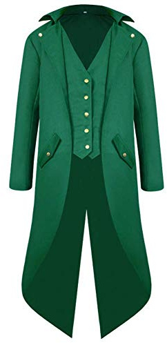 AGYMNX Herren Steampunk Frack Mittelalter Retro Jacke Gothic Viktorianischen Mantel Vikings Gehrock Renaissance Viktorianischen Cosplay Kleidung für Karneval Fasching Party