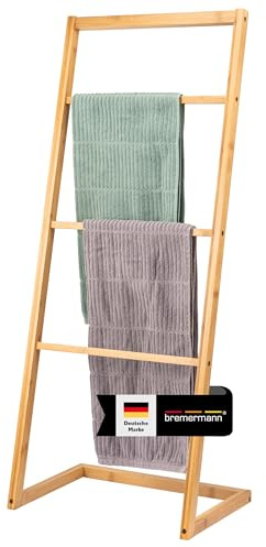 bremermann Handtuchhalter, 4 Stangen, Handtuchständer, Handtuchleiter, Bambus