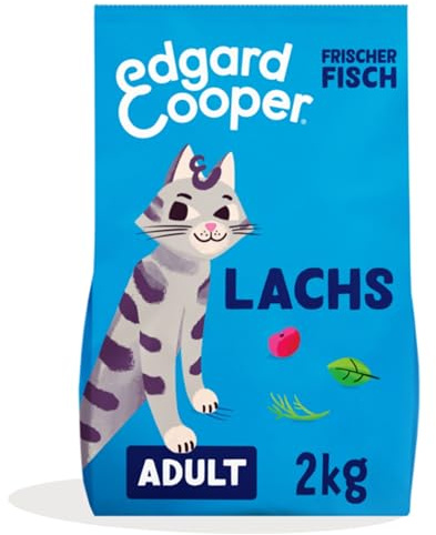 Edgard & Cooper Katzenfutter, Trockenfutter für Katzen, (Lachs, 2kg), Getreidefrei, voll von frischem Fisch und natürlichen Zutaten, geeignet für sterilisierte und aktive Katzen