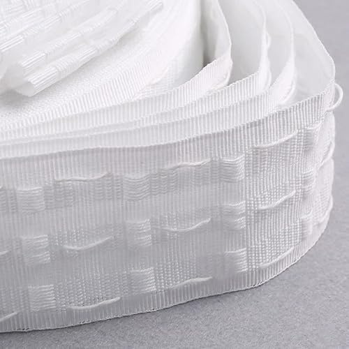 Hoonng Gardinenband Kräuselband, Vorhangband zum Aufnähen, Faltenband für Gardinen, 75 mm Breit Karte a 10M