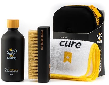 Crep Protect Sneaker Reinigungsset – Tiefenreinigender Schuhreiniger für weiße Schuhe, Leder, Wildleder, Nubuk & Canvas | Bürste, Reinigungslösung & Mikrofasertuch inklusive