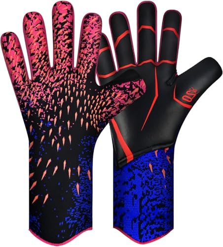 QUICARD Torwarthandschuhe, Gute Griffigkeit fußball Handschuhe Kinder in den Größen 6/7/8/9/10,Starker Empfänger für Jugendliche, Erwachsene, Kinder (Rot, 7)
