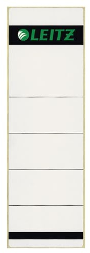 Leitz Rückenschild selbstklebend für Standard- und Hartpappe-Ordner, 10 Stück, 80 mm Rückenbreite, Kurzes und breites Format, 62 x 192 mm, Papier, grau, 16420085