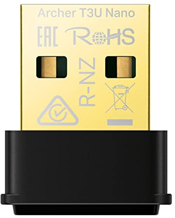 TP-Link Archer T3U Nano WLAN Stick für PC, 𝐀𝐂𝟏𝟑𝟎𝟎 𝐃𝐮𝐚𝐥𝐛𝐚𝐧𝐝 USB-Netzwerkkartenadapter, Nano-Größe, MU-MIMO, WPA3, Windows und Mac OS
