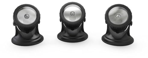 Pontec 90328 PondoStar LED warm Set 3 - LED-Schweinwerfer für Teich und Garten, Unterwasserbeleuchtung, warmweiße Gartenbeleuchtung, Schwarz