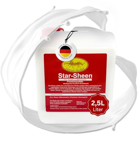Scheidler horse-direkt Star-Sheen Mähnenspray 2,5l Kanister für Pferde – Langanhaltendes Schweifspray für brillanten Glanz - Leichtes Kämmen & Fellpflege – Natur Glanzspray Made in Germany