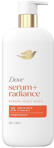 Dove Körperpeeling Waschmittel, wiederaufladbar, Energizes und illuminates Haut, 3 % hellendes Serum mit Vitamin C, 470 g