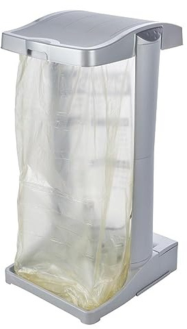 keeeper System-Müllsackständer mit integriertem Aufbewahrungsfach, 60-120 l, Ole, Silber
