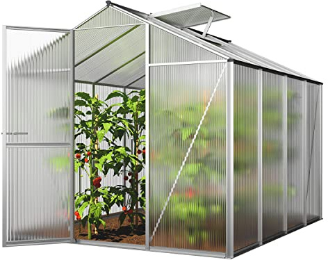 GFP Gewächshaus ECO 4 Alu-Rahmen 192x256 cm 8 mm Doppelstegplatten formstabil & witterungsbeständig Transparent