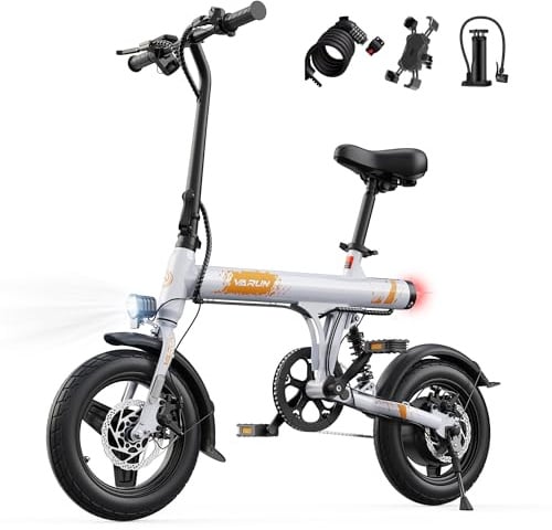 VARUN E Bike Klapprad, 14 Zoll Ebike Damen Herren mit 280.8Wh Akku, 250W Motor, Mini City E-Bike mit 3 Fahrmodi, Integrierte Nabe, LCD-Display, Pedelec Elektrofahrrad Reichweite Max 45 KM