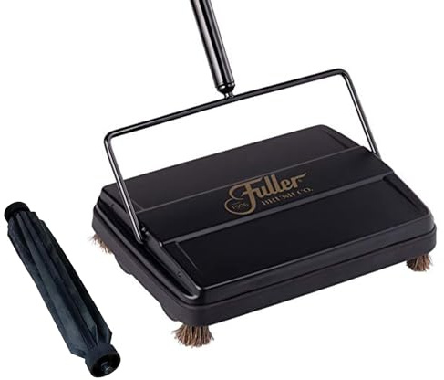 Fuller Brush Elektrostatischer Teppich- und Bodenkehrer mit zusätzlichem Gummirotor, 22,9 cm Reinigungsweg, leicht, ideal für krümelige und nasse Verschmutzungen, funktioniert auf Teppichen und harten